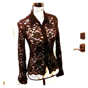 NEVER worn! Carol Anderson stretch lace blouse